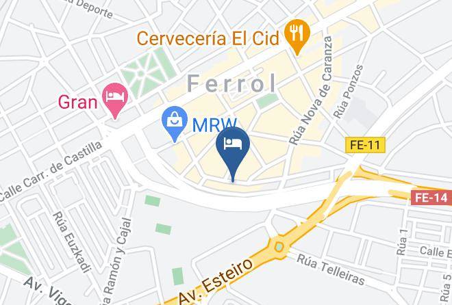 Coruna - Hospedaje Ferrol Maps