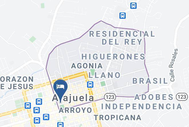Alajuela - Hospedaje La Canada Maps