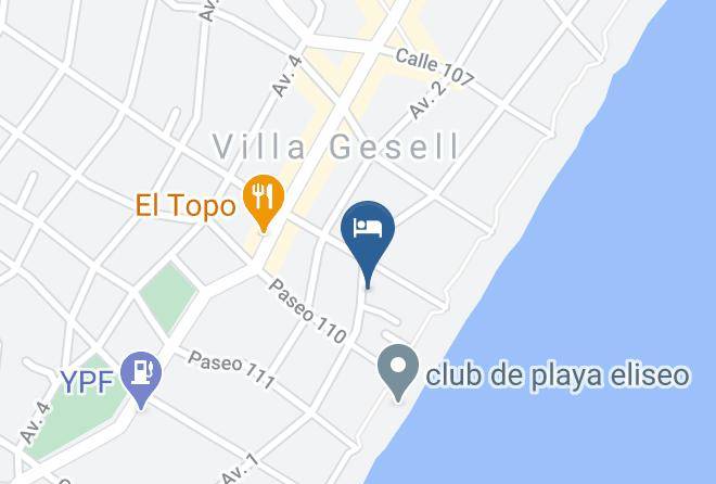 Villa Gesell - Hosteria Posta Carretas Maps