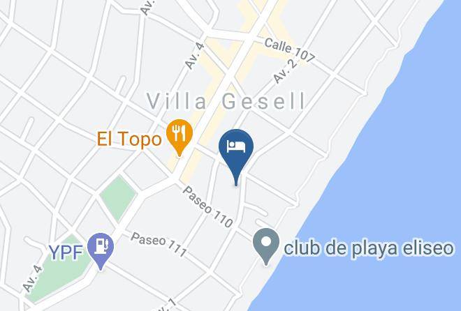 Villa Gesell - Hosteria Santa Barbara Maps