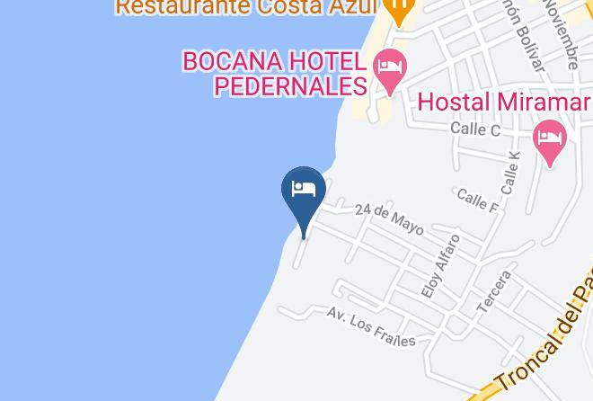 Pedernales - Hosteria Tres Palmeras Maps