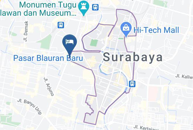 Kota Surabaya - Hotel 88 Embong Malang Maps