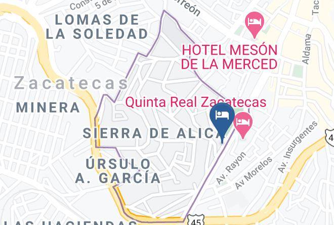 Zacatecas Sierra De Alica - Hotel Alika Maps