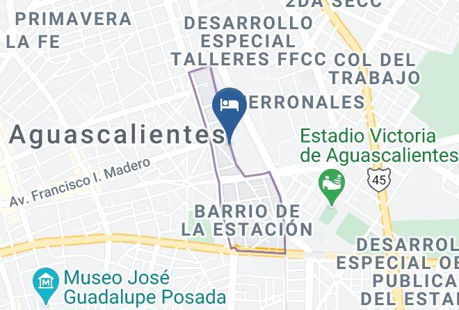 Aguascalientes Talleres Ferrocarriles - Hotel Alkazar Maps