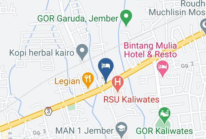 Jember Regency - Hotel Ardi Candra Maps