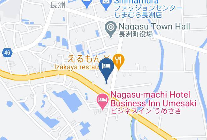 Nagasu Towntamana District - Hotel Ariake Kaikan Maps