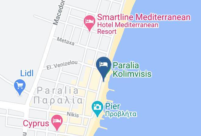 Pieria - Hotel Aris Paralia Maps