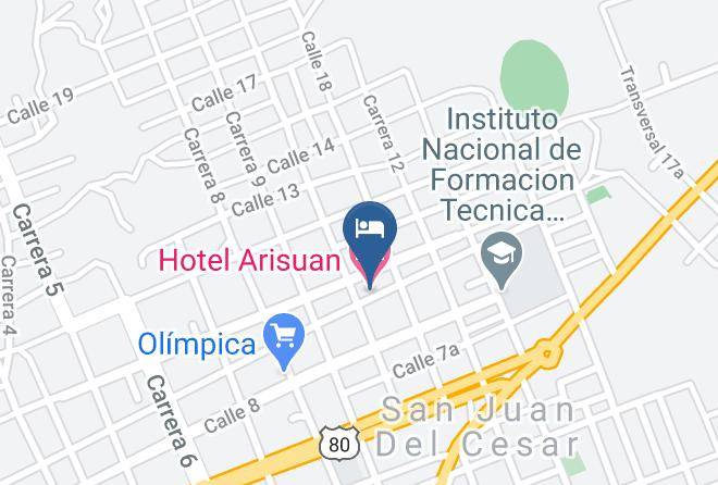 San Juan Del Cesar - Hotel Arisuan Maps