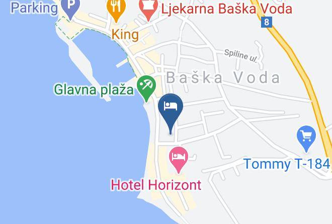 Baska Voda - Hotel Bacchus Maps