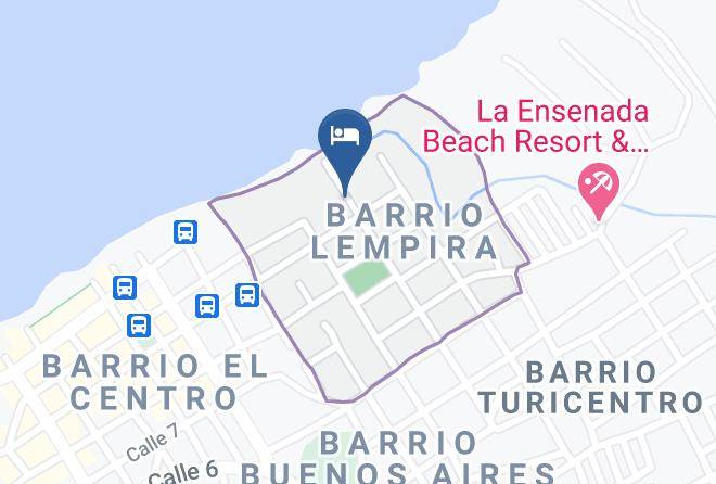 Tela - Hotel Bahia Beach Tela Honduras Maps