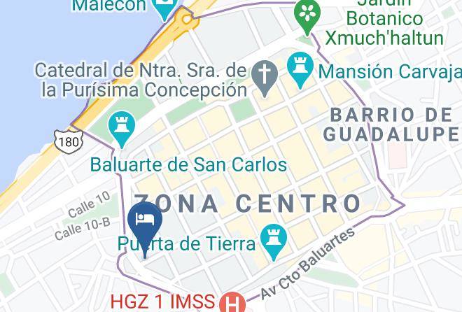 Campeche San Francisco De Campeche Centro - Hotel Baluarte Santa Rosa Maps