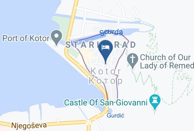Kotor - Hotel Belvedere Maps