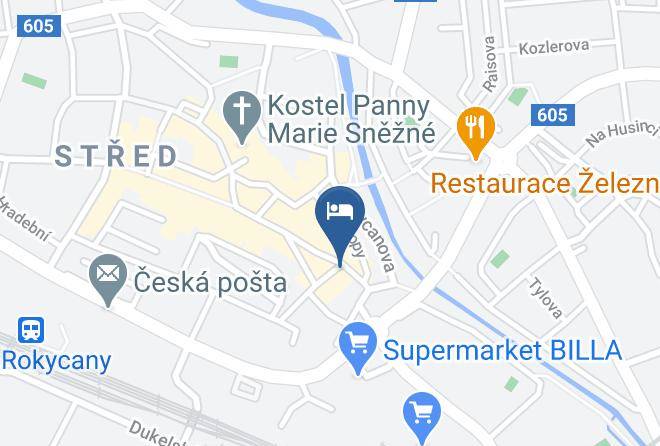 Rokycany - Hotel Bily Lev Maps