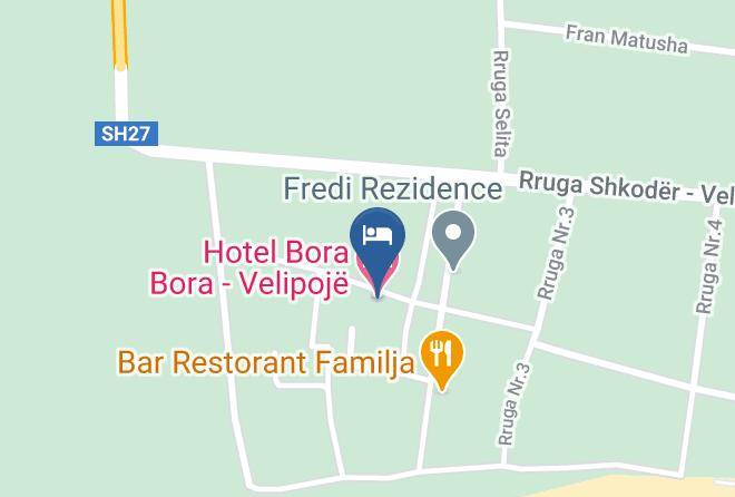 Shkoder - Hotel Bora Bora Velipoje Maps