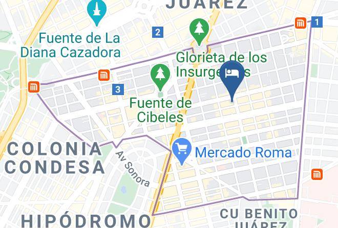 Cuauhtemoc - Brick Hotel Mexico City Maps