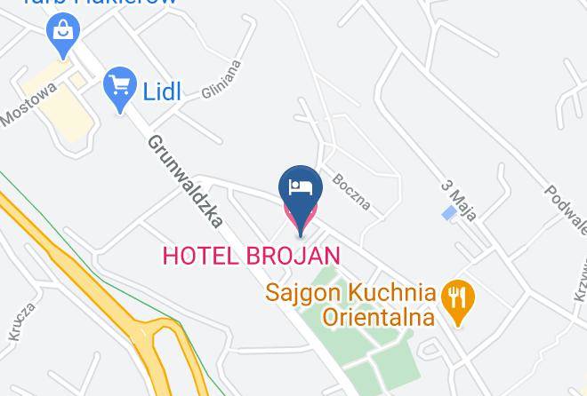 Jaworzno - Hotel Brojan Maps