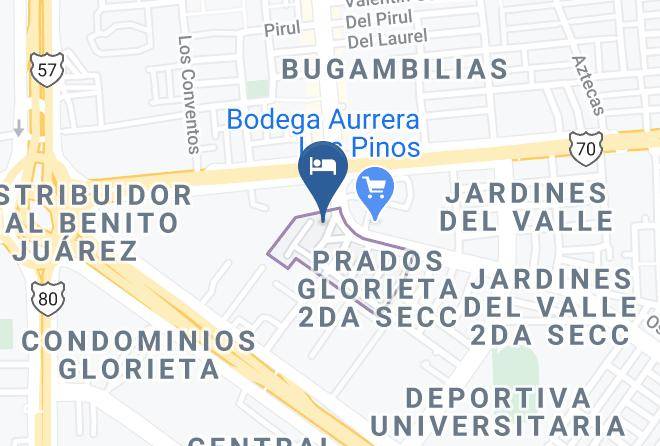 San Luis Potosi Prados Glorieta Segunda Seccion - Hotel Bugambilia Maps