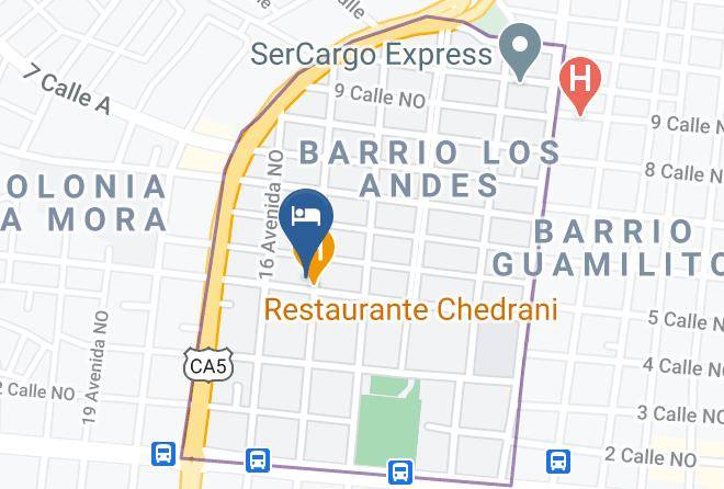 San Pedro Sula - Hotel Casa Del Angel Maps