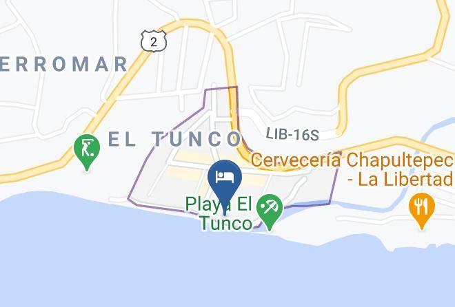 Tamanique - Hotel Casa Miramar El Tunco Maps