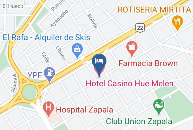 Zapala - Hotel Casino Hue Melen Maps