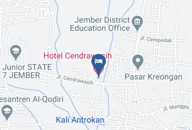 Jember Regency - Hotel Cendrawasih Maps