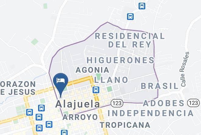 Alajuela - Hotel Charly's Place Maps
