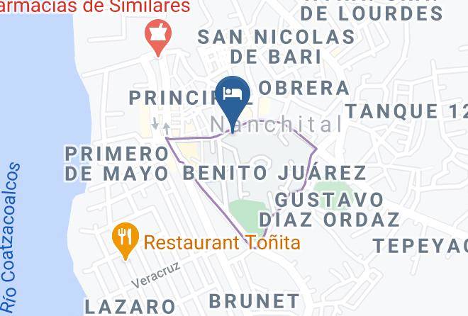 Nanchital De Lazaro Cardenas Del Rio - Hotel Cholita Maps