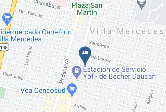 General Pedernera Department - Hotel Circulo De Suboficiales Fuerza Aerea Maps