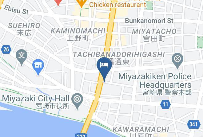 Miyazaki City - Hotel Crane Tachibana Maps