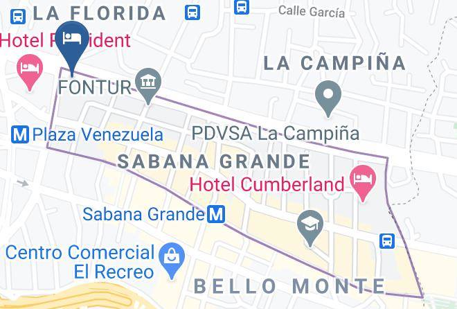 Caracas - Hotel Crillon Sabana Grande Maps