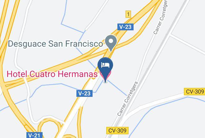 Hotel Cuatro Hermanas Map