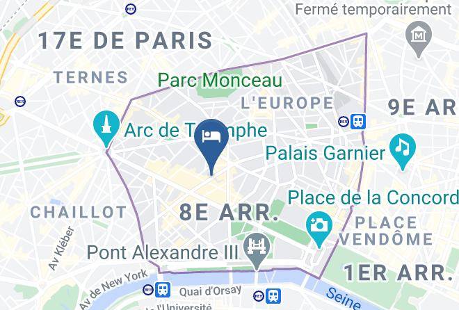 Paris - Hotel D'angleterre Champs Elysees Maps