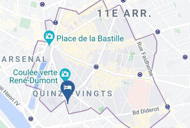 Paris - Hotel De France Gare De Lyon Bastille Maps