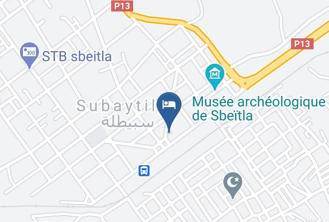 Tunisia - Hotel De La Jeunesse Sbeitla Kasserine Tunis Maps