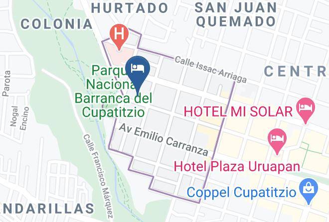 Uruapan - Hotel Del Parque Maps
