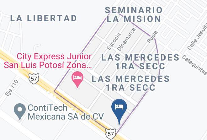 San Luis Potosi Las Mercedes Primera Seccion - Hotel Ejecutivo 88 Inn Maps