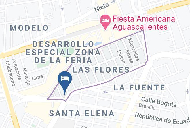 Aguascalientes Las Flores - Hotel El Cortes Maps