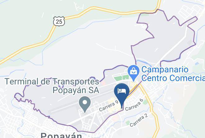 Hotel El Recuerdo Popayan Map