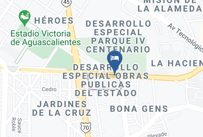 Aguascalientes Infonavit Los Volcanes - Hotel Elizabeth Cd Deportiva Maps