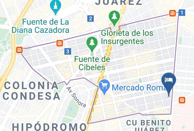 Cuauhtemoc - Hotel Estadio Maps