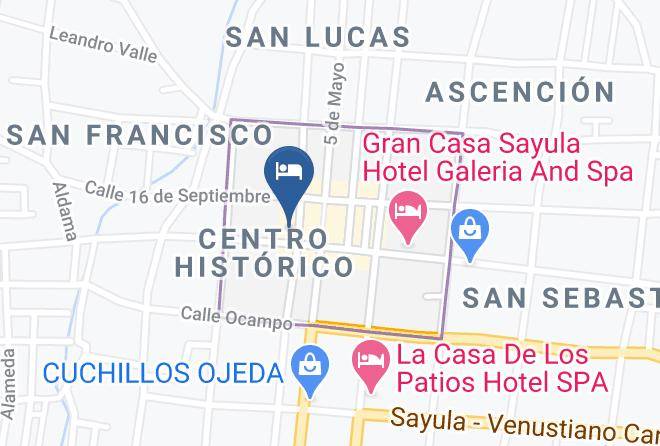 Sayula - Hotel Fortaleza Maps