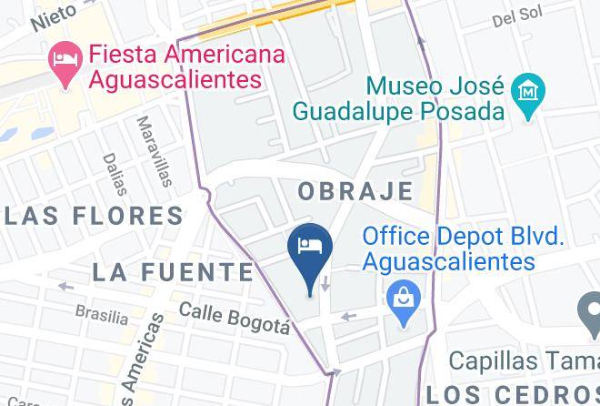 Aguascalientes Obraje - Hotel Galapagos Maps