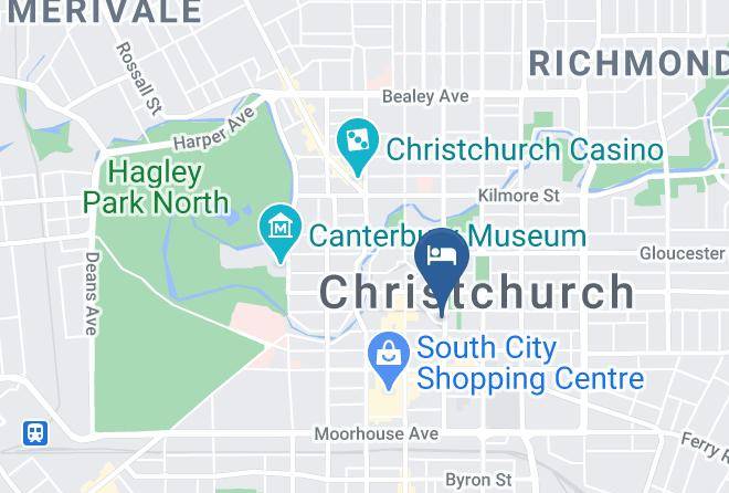 Christchurch - The Muse Christchurch Art Hotel Maps