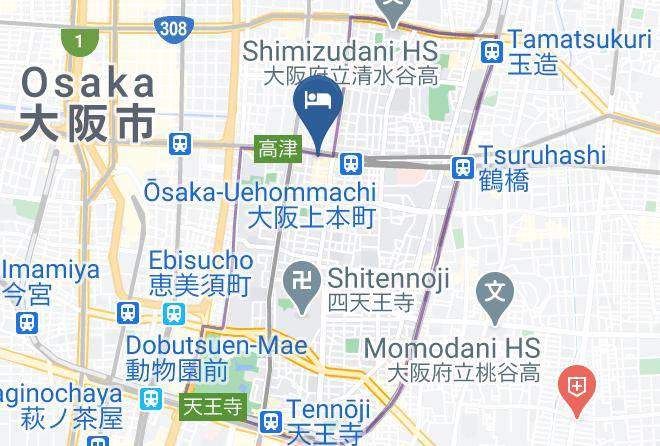 Osaka City Tennoji Ward - Hotel Green Maps