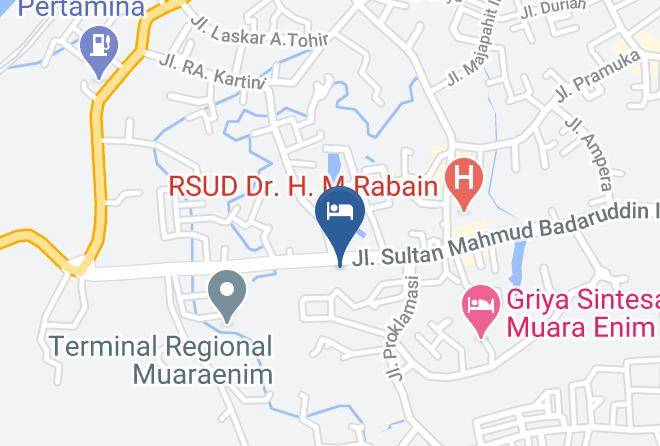 Muara Enim Regency - Hotel Griya Serasan Sekundang Maps