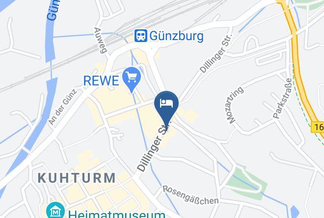 Gunzburg - Hotel Gunzburg City Garni Maps