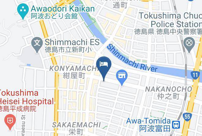 Tokushima City - Hotel Hakusuien Maps