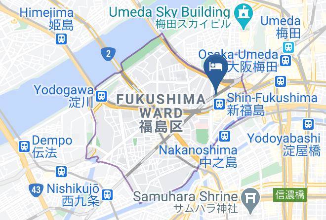 Osaka City Fukushima Ward - Hotel Hanshin Annex Osaka Maps