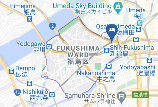 Osaka City Fukushima Ward - Hotel Hanshin Osaka Maps