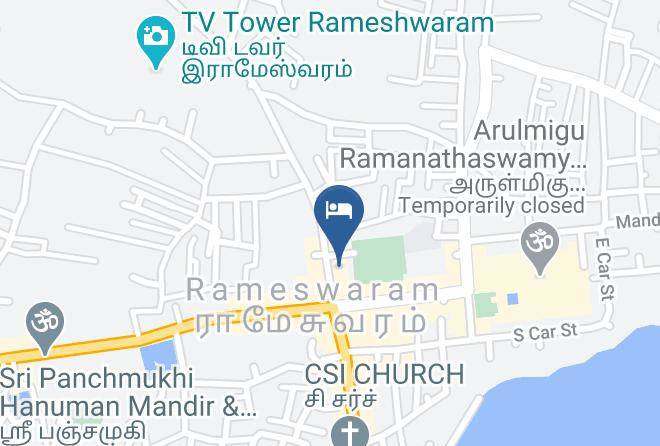 Hotel Arjunaa Map - Tamil Nadu - Rameshwaram